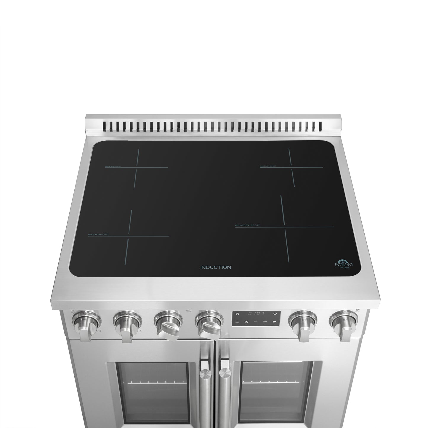 Cuisinière à induction Forno Torino de 30 pouces avec porte française, friteuse à air et four à convection véritable - Forno Appliances