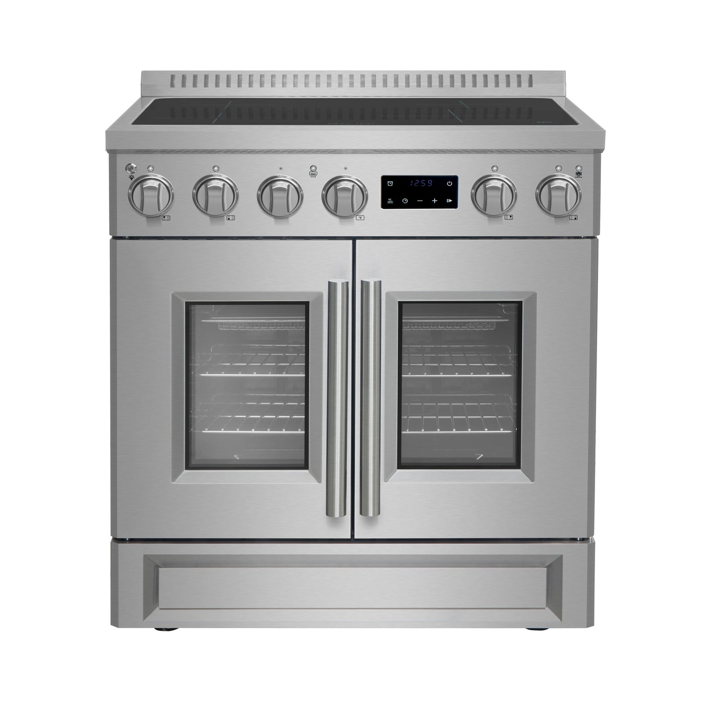 Cuisinière à induction Forno Torino 30 pouces avec portes françaises, friteuse à air et four à convection véritable - Forno Appliances
