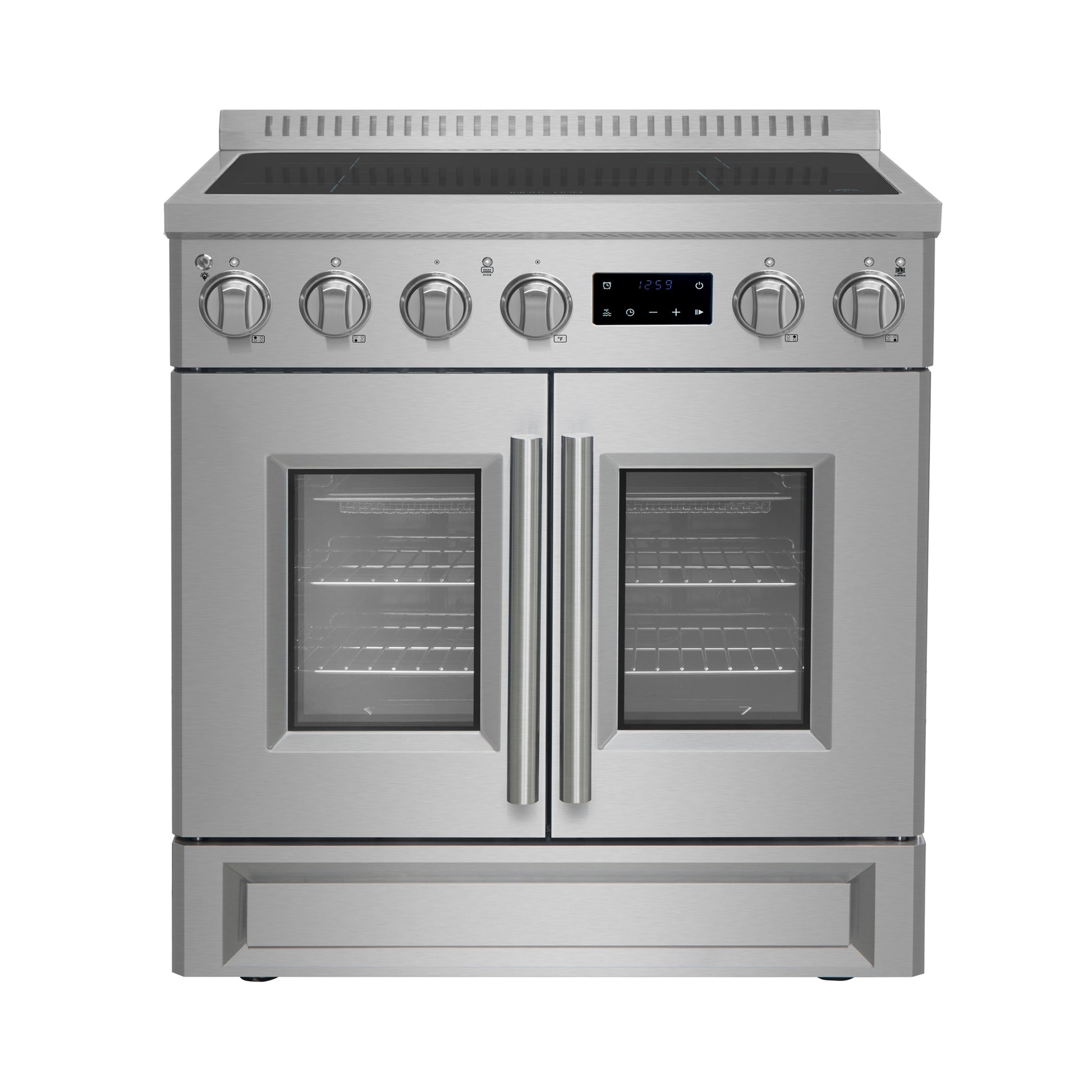 Cuisinière à induction Forno Torino 30 pouces avec portes françaises, friteuse à air et four à convection véritable - Forno Appliances