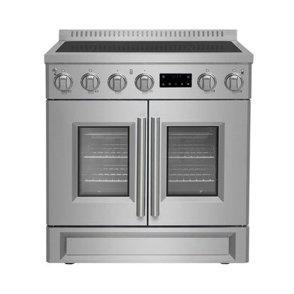Cuisinière à induction Forno Torino 30 pouces avec portes françaises, friteuse à air et four à convection véritable - Forno Appliances