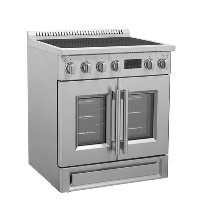 Cuisinière à induction Forno Torino de 30 pouces avec porte française, friteuse à air et four à vraie convection - Forno Appliances