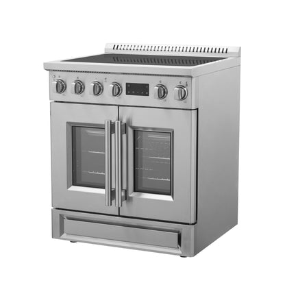Cuisinière à induction Forno Torino de 30 pouces avec portes françaises, friteuse à air et four à convection véritable - Forno Appliances