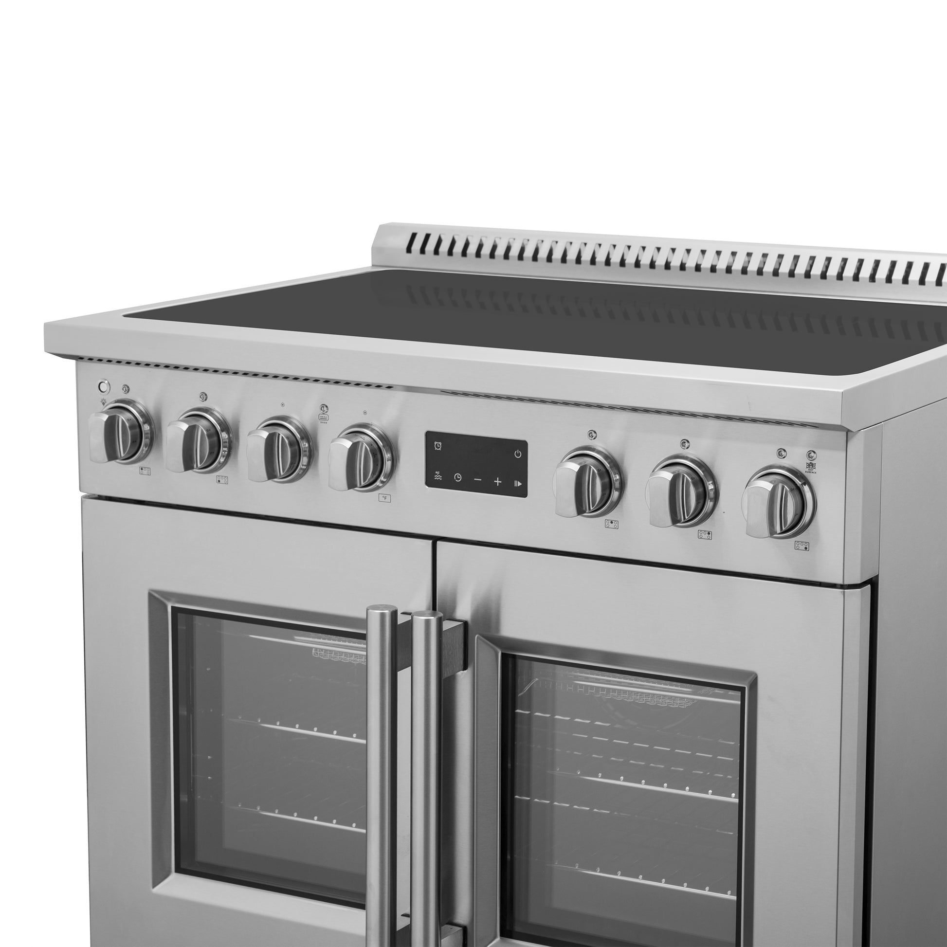 Cuisinière à induction Forno Torino de 36 pouces à portes françaises avec friteuse à air et four à convection véritable - Forno Appliances