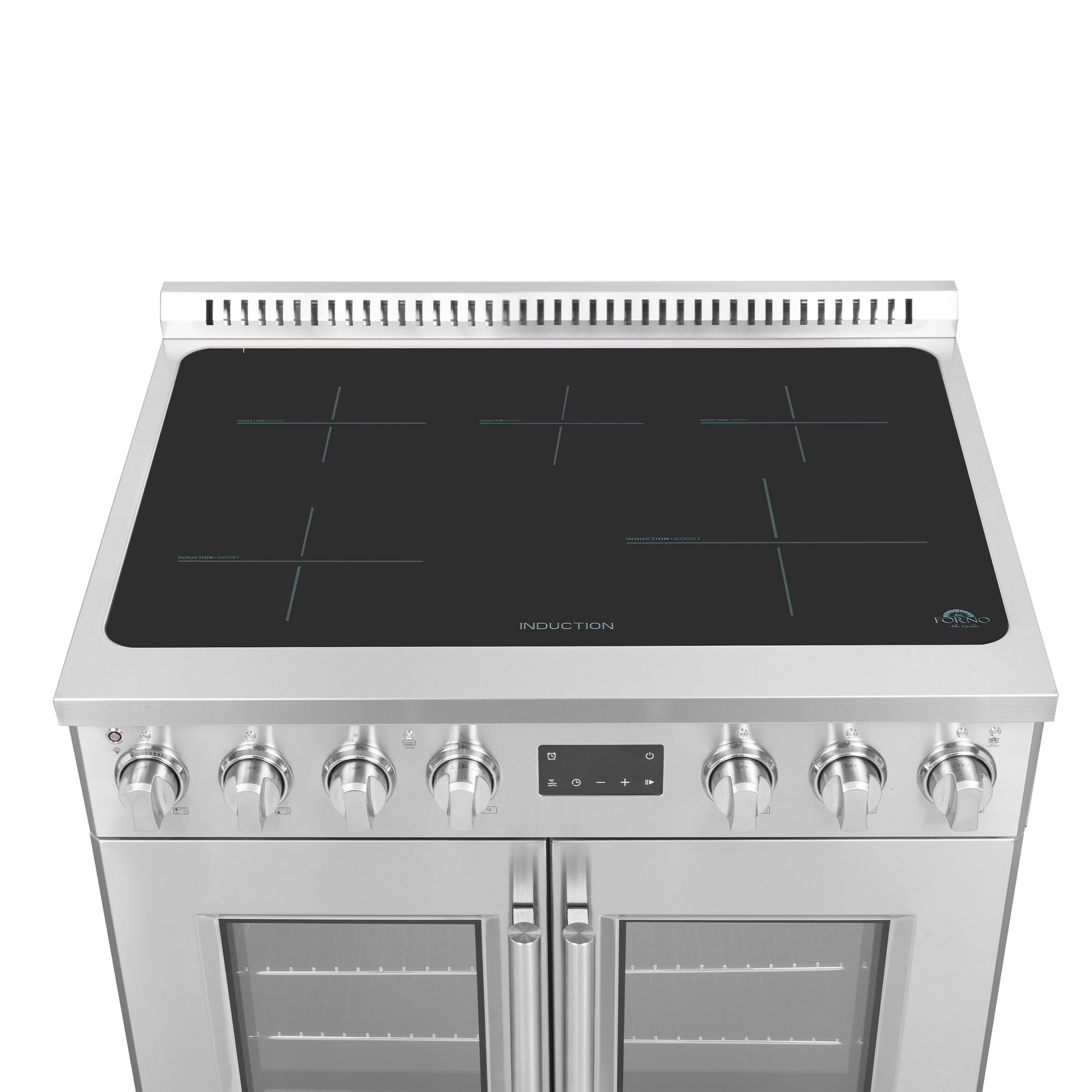 Cuisinière à induction Forno Torino de 36 pouces avec porte française, air fryer et vrai four à convection - Forno Appliances