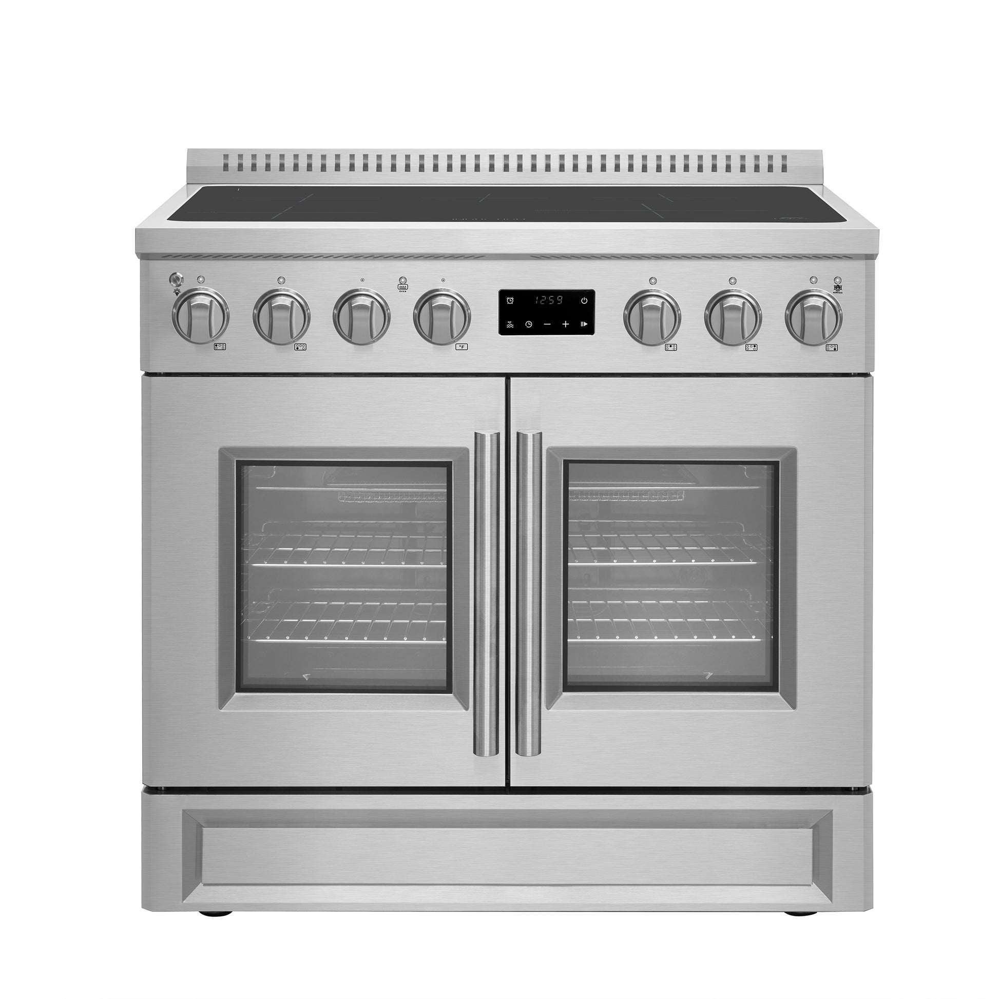 alt
Forno Torino cuisinière à induction 36 pouces à porte française avec friteuse à air et four à vraie convection - Forno Appliances