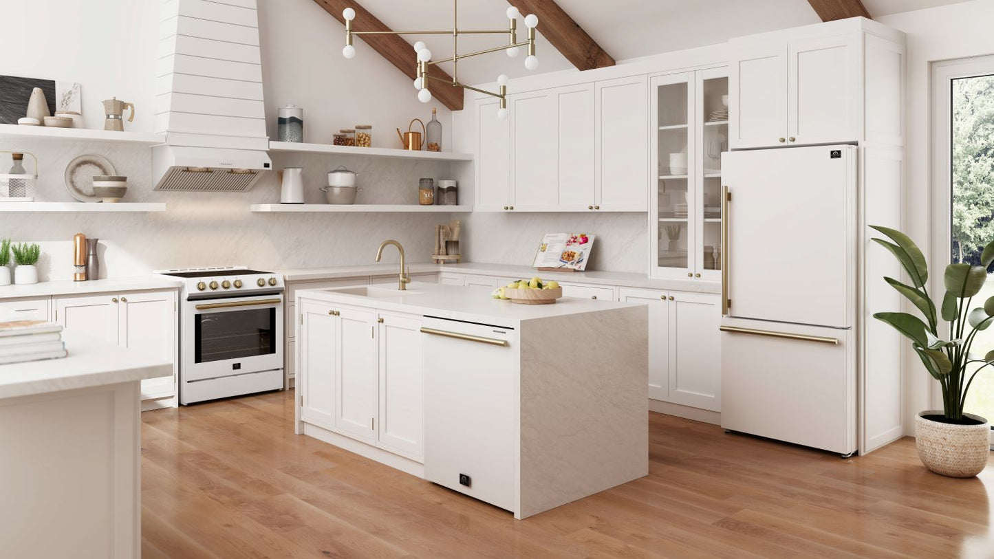 Forno Leonardo Espresso 30-Inch White Electric Range, True Convection, Energy Efficient - Forno Appliances