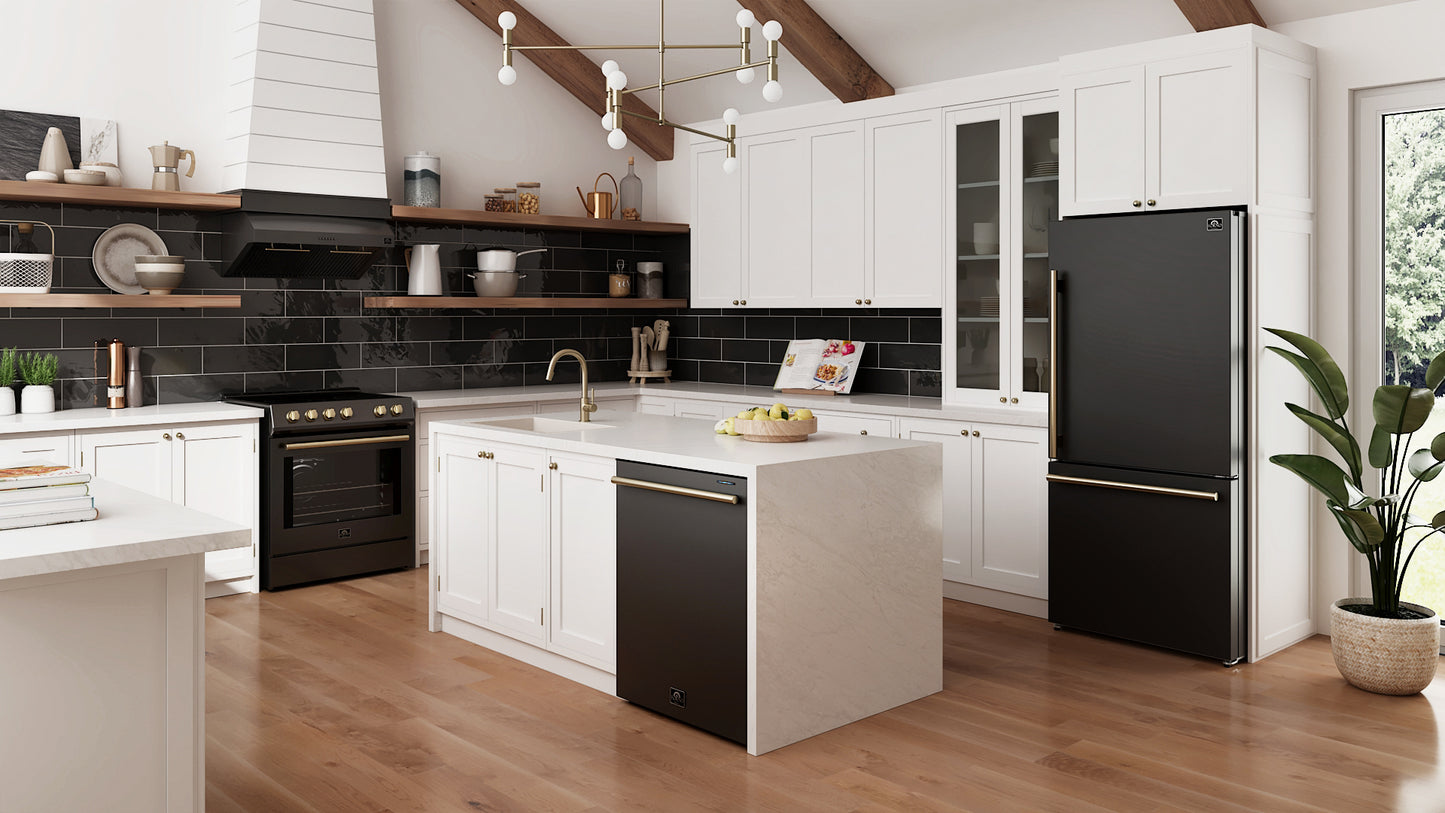 Cuisinière à induction noire à enficher Forno Leonardo Espresso de 30 po, four à convection, 5 zones de cuisson, panneau de commande tactile - Forno Appliances