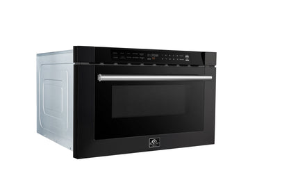 Forno Capoliveri Espresso 24-Inch Microwave Drawer, Black, 1.2 cu.ft, 1500 Watts, Built-In, Touch Control LCD Display, Auto-Touch Open/Close, 11 Power Levels, Sensor Cooking - Forno Appliances