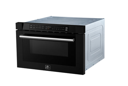 Forno Capoliveri Espresso 24-Inch Microwave Drawer, Black, 1.2 cu.ft, 1500 Watts, Built-In, Touch Control LCD Display, Auto-Touch Open/Close, 11 Power Levels, Sensor Cooking - Forno Appliances