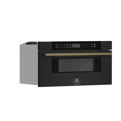 Forno Capoliveri Espresso 30-Inch Microwave Drawer, Black, 1.2 cu.ft, 1500 Watts, Built-In, Touch Control LCD Display, Auto-Touch Open/Close, 11 Power Levels, Sensor Cooking - Forno Appliances