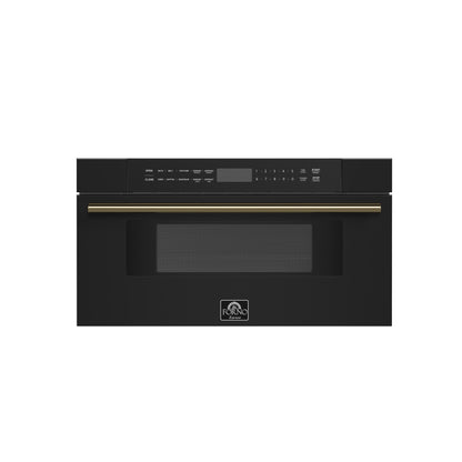 Forno Capoliveri Espresso 30-Inch Microwave Drawer, Black, 1.2 cu.ft, 1500 Watts, Built-In, Touch Control LCD Display, Auto-Touch Open/Close, 11 Power Levels, Sensor Cooking - Forno Appliances