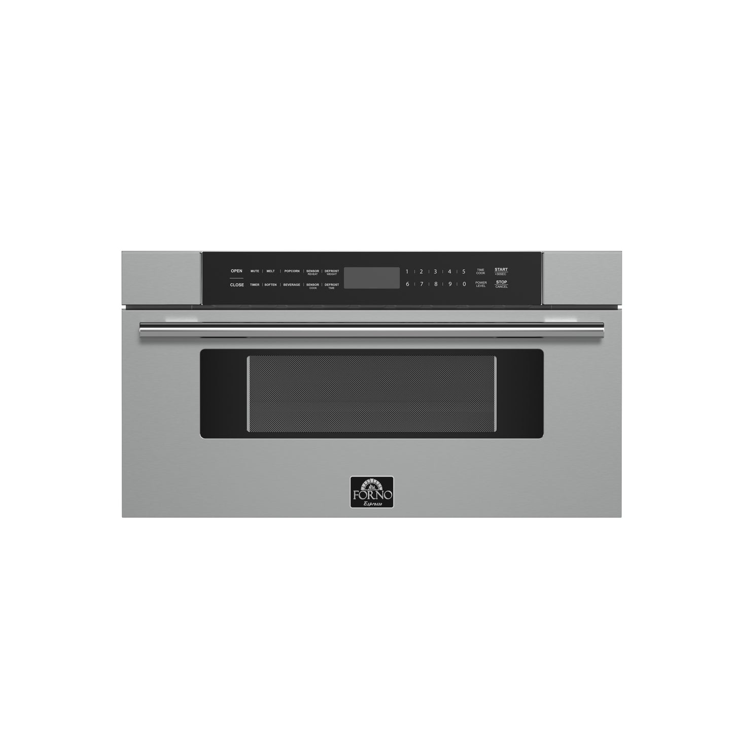 Forno Capoliveri 30-Inch Microwave Drawer, Stainless Steel, 1.2 cu.ft, 1500 Watts, Built-In, Touch Control LCD Display, Auto-Touch Open/Close, 11 Power Levels, Sensor Cooking - Forno Appliances