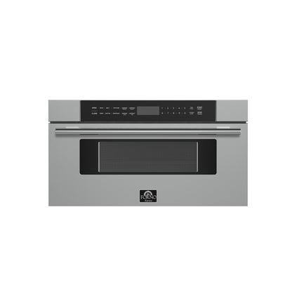 Forno Capoliveri 30-Inch Microwave Drawer, Stainless Steel, 1.2 cu.ft, 1500 Watts, Built-In, Touch Control LCD Display, Auto-Touch Open/Close, 11 Power Levels, Sensor Cooking - Forno Appliances