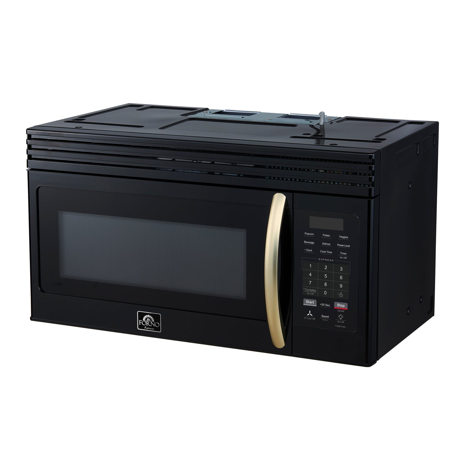 Forno Scalo 30-Inch Over the Range Microwave, Black – 1.6 cu.ft, 300 CFM Vent, Touch Control, LED Light - Forno Appliances