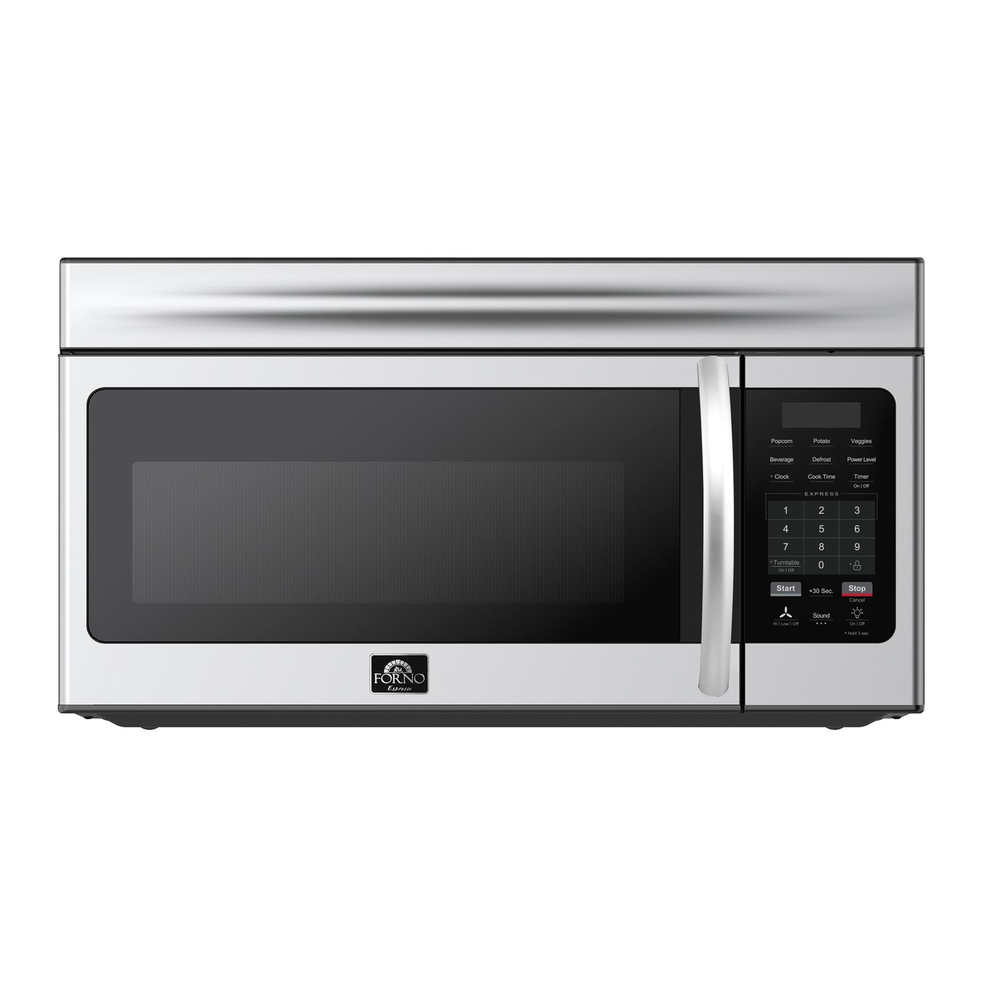 Forno Scalo 30-Inch Over the Range Microwave, Stainless Steel – 1.6 cu.ft, 300 CFM Vent, Touch Control, LED Light - Forno Appliances