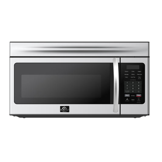 Forno Scalo 30-Inch Over the Range Microwave, Stainless Steel – 1.6 cu.ft, 300 CFM Vent, Touch Control, LED Light - Forno Appliances