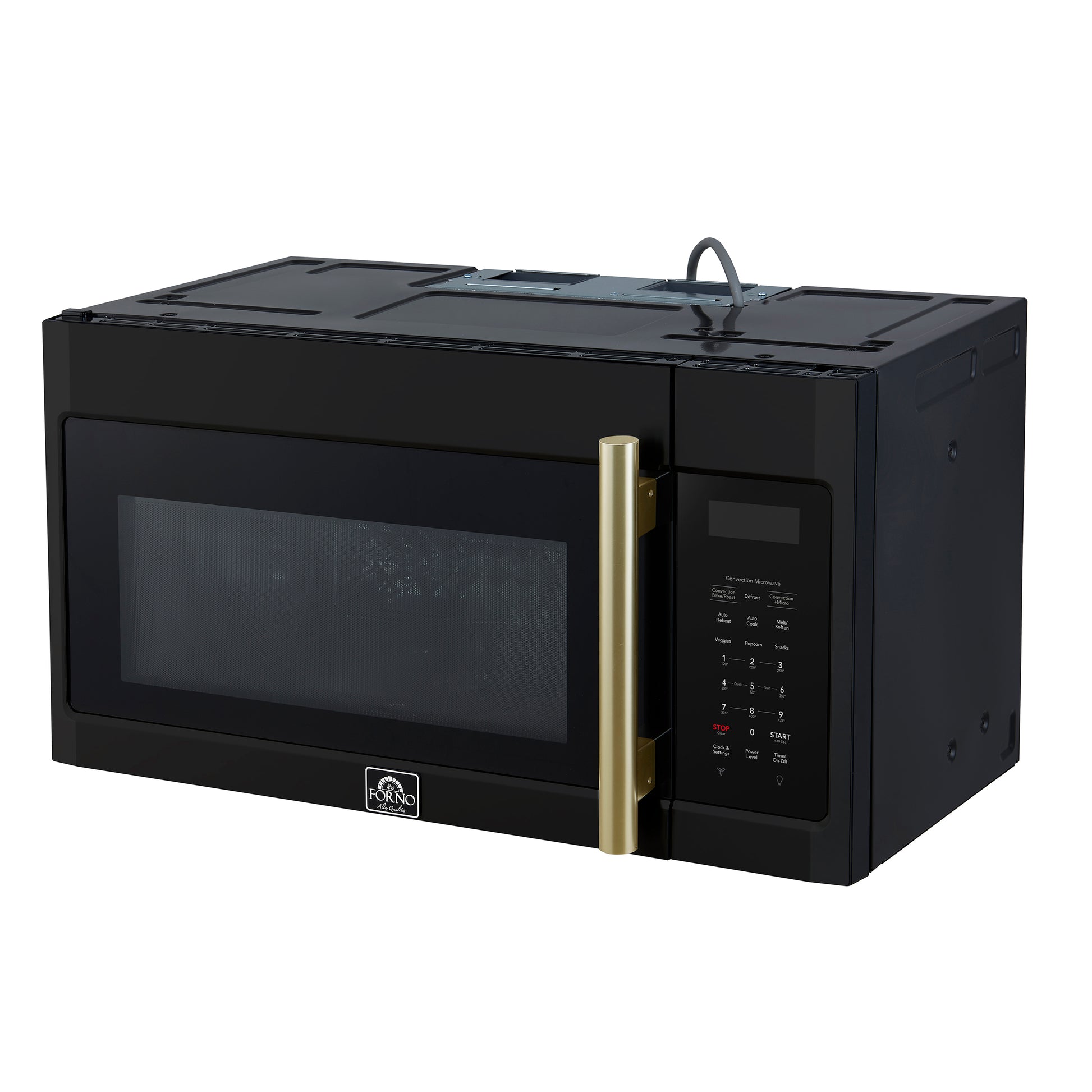Forno Fornace 30-Inch Over the Range Convection Microwave, Black – 1.5 cu.ft, 300 CFM Vent, Touch Control, LED Light - Forno Appliances