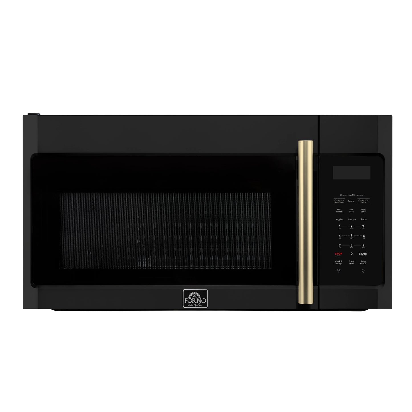 Forno Fornace 30-Inch Over the Range Convection Microwave, Black – 1.5 cu.ft, 300 CFM Vent, Touch Control, LED Light - Forno Appliances
