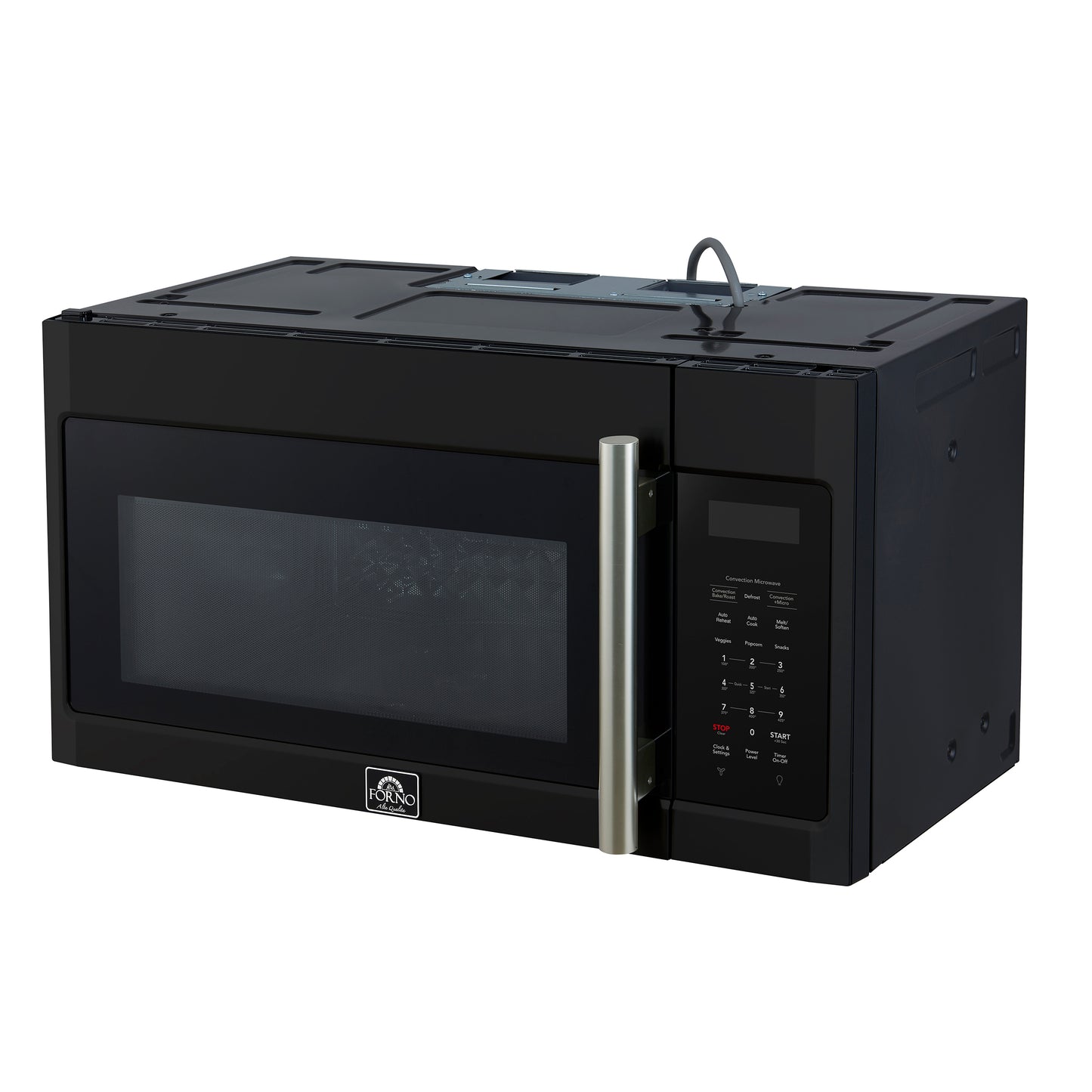 Forno Fornace 30-Inch Over the Range Convection Microwave, Black – 1.5 cu.ft, 300 CFM Vent, Touch Control, LED Light - Forno Appliances