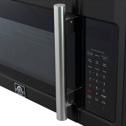 Forno Fornace 30-Inch Over the Range Convection Microwave, Black – 1.5 cu.ft, 300 CFM Vent, Touch Control, LED Light - Forno Appliances