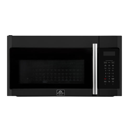 Forno Fornace 30-Inch Over the Range Convection Microwave, Black – 1.5 cu.ft, 300 CFM Vent, Touch Control, LED Light - Forno Appliances