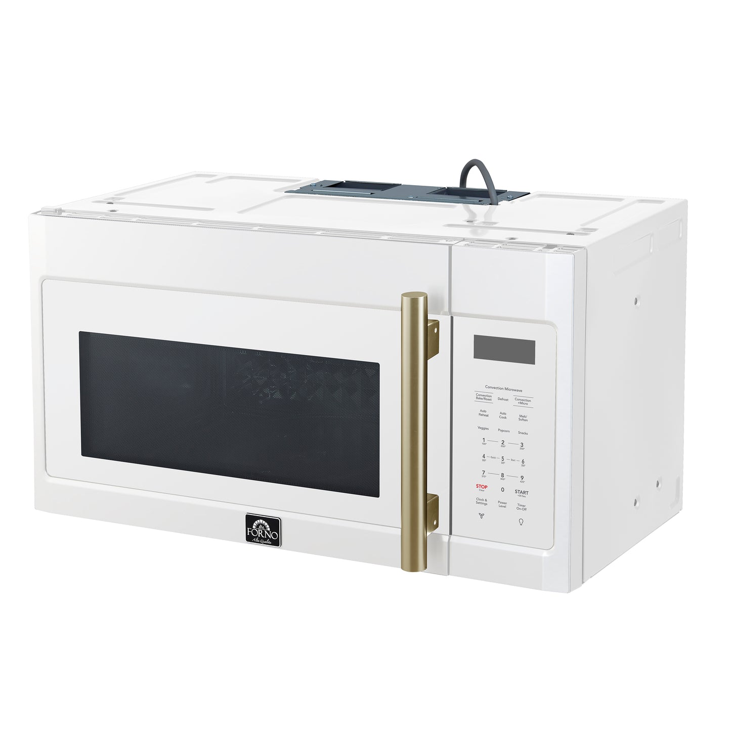 Forno Fornace 30-Inch Over the Range Convection Microwave, White – 1.5 cu.ft, 300 CFM Vent, Touch Control, LED Light - Forno Appliances