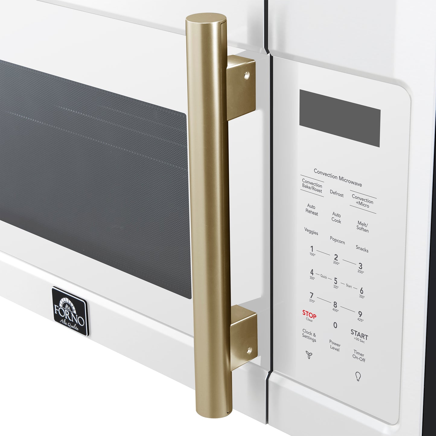 Forno Fornace 30-Inch Over the Range Convection Microwave, White – 1.5 cu.ft, 300 CFM Vent, Touch Control, LED Light - Forno Appliances