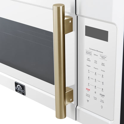 Forno Fornace 30-Inch Over the Range Convection Microwave, White – 1.5 cu.ft, 300 CFM Vent, Touch Control, LED Light - Forno Appliances