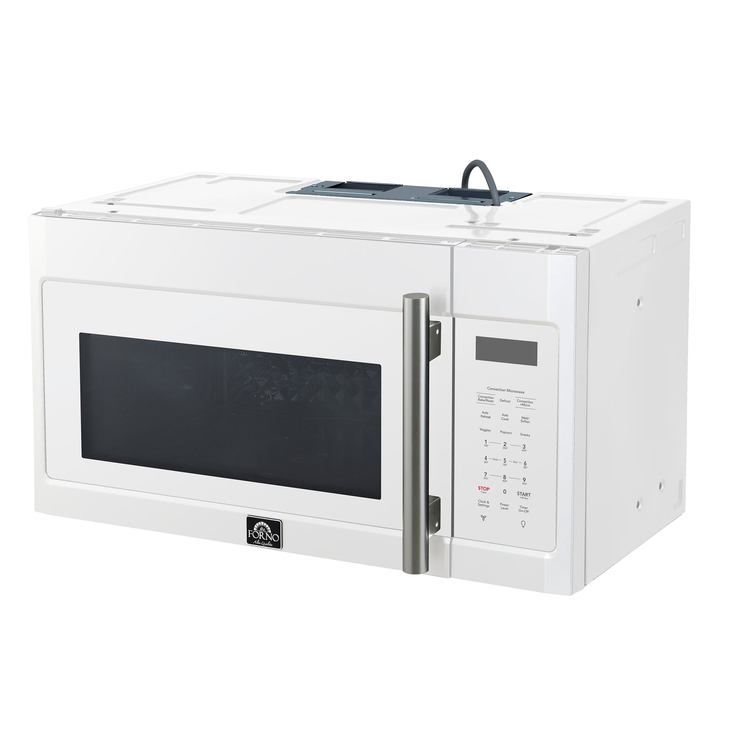 Forno Fornace 30-Inch Over the Range Convection Microwave, White – 1.5 cu.ft, 300 CFM Vent, Touch Control, LED Light - Forno Appliances