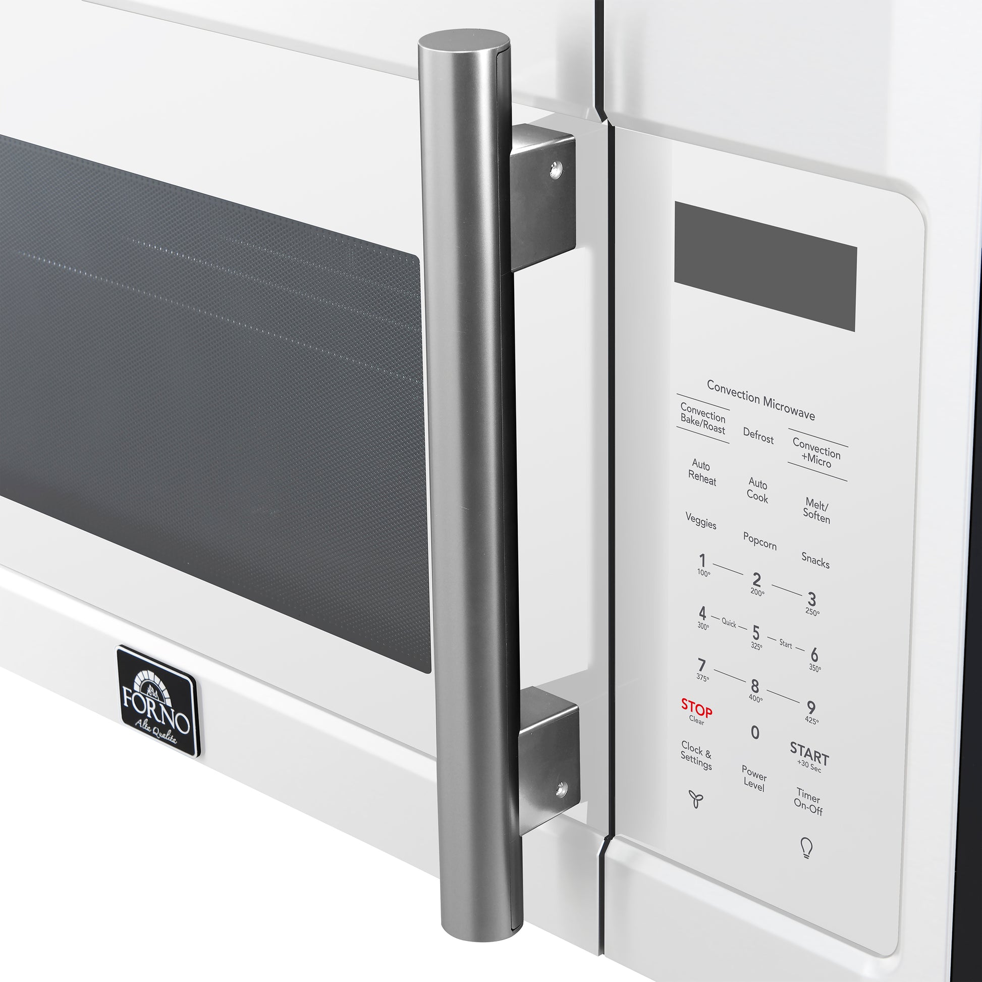 Forno Fornace 30-Inch Over the Range Convection Microwave, White – 1.5 cu.ft, 300 CFM Vent, Touch Control, LED Light - Forno Appliances