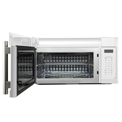 Forno Fornace 30-Inch Over the Range Convection Microwave, White – 1.5 cu.ft, 300 CFM Vent, Touch Control, LED Light - Forno Appliances
