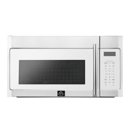 Forno Fornace 30-Inch Over the Range Convection Microwave, White – 1.5 cu.ft, 300 CFM Vent, Touch Control, LED Light - Forno Appliances