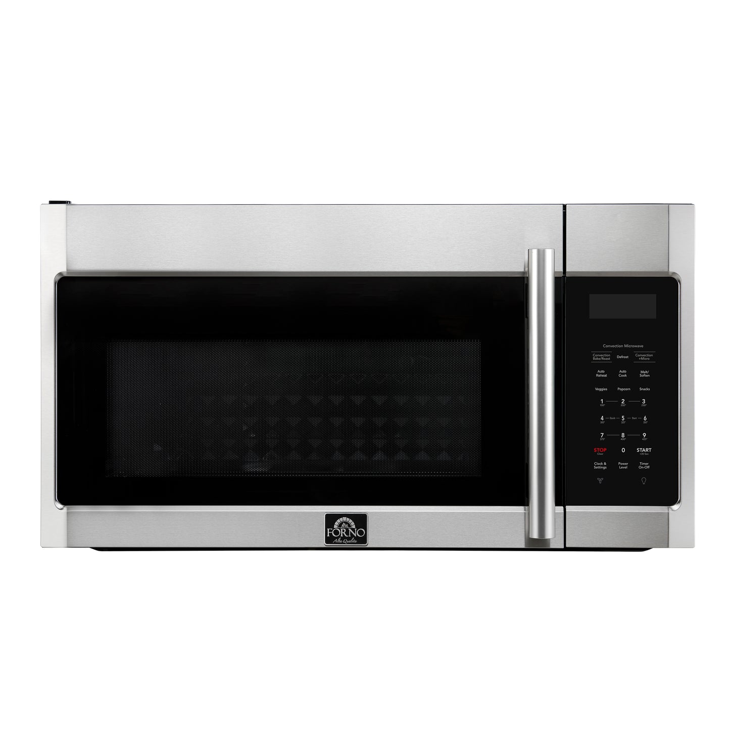 Forno Fornace 30-Inch Over the Range Convection Microwave, Stainless Steel – 1.5 cu.ft, 300 CFM Vent, Touch Control, LED Light - Forno Appliances