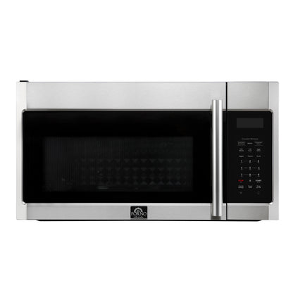 Forno Fornace 30-Inch Over the Range Convection Microwave, Stainless Steel – 1.5 cu.ft, 300 CFM Vent, Touch Control, LED Light - Forno Appliances