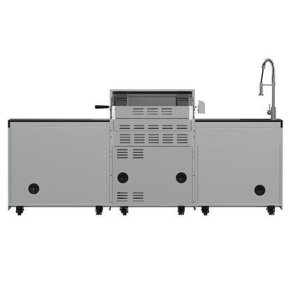 FORNO Bulnes 30-Inch BBQ, 60,000 BTU, 3 Burners with Sear & Rotisserie Infrared Burners, Stainless Steel Outdoor Kitchen with 1.8 cu.ft. Beverage Center & Black Granite Countertops - Forno Appliances