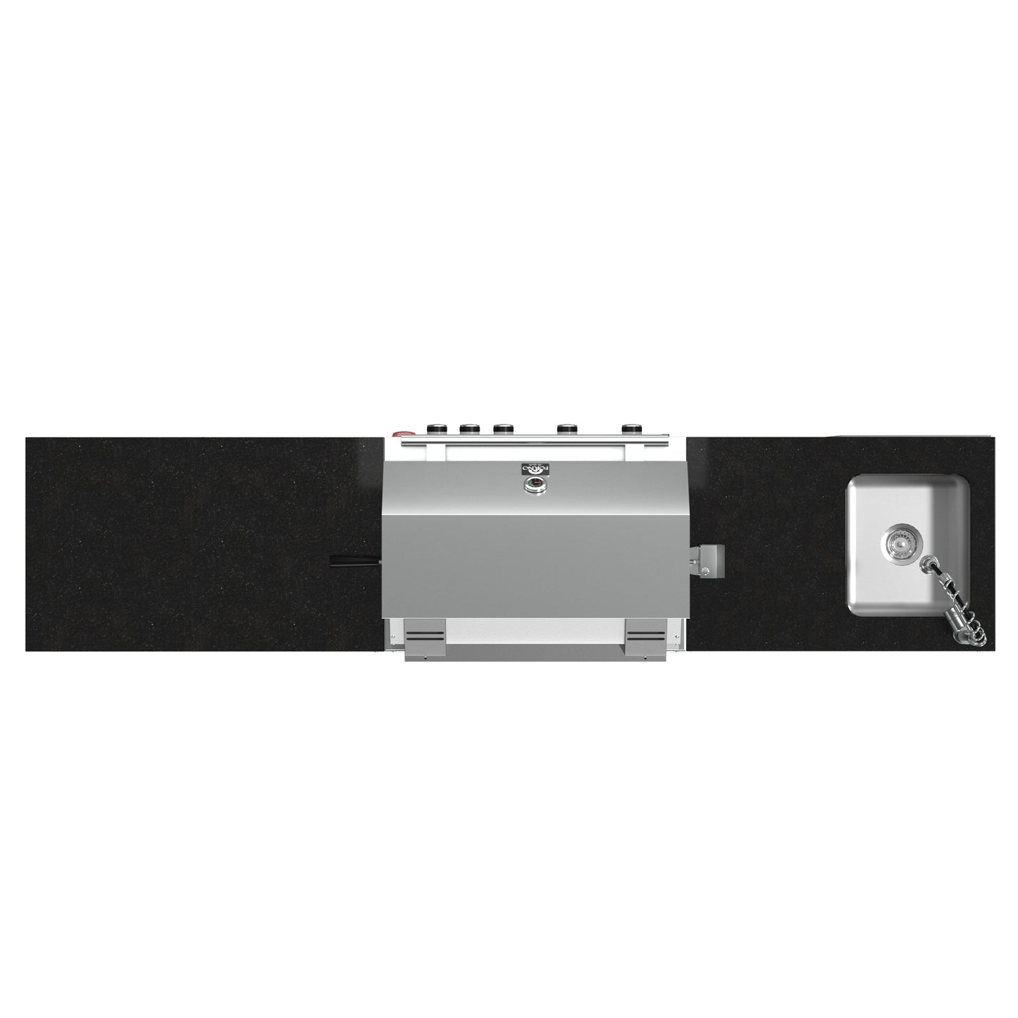 FORNO Bulnes 30-Inch BBQ, 60,000 BTU, 3 Burners with Sear & Rotisserie Infrared Burners, Stainless Steel Outdoor Kitchen with 1.8 cu.ft. Beverage Center & Black Granite Countertops - Forno Appliances