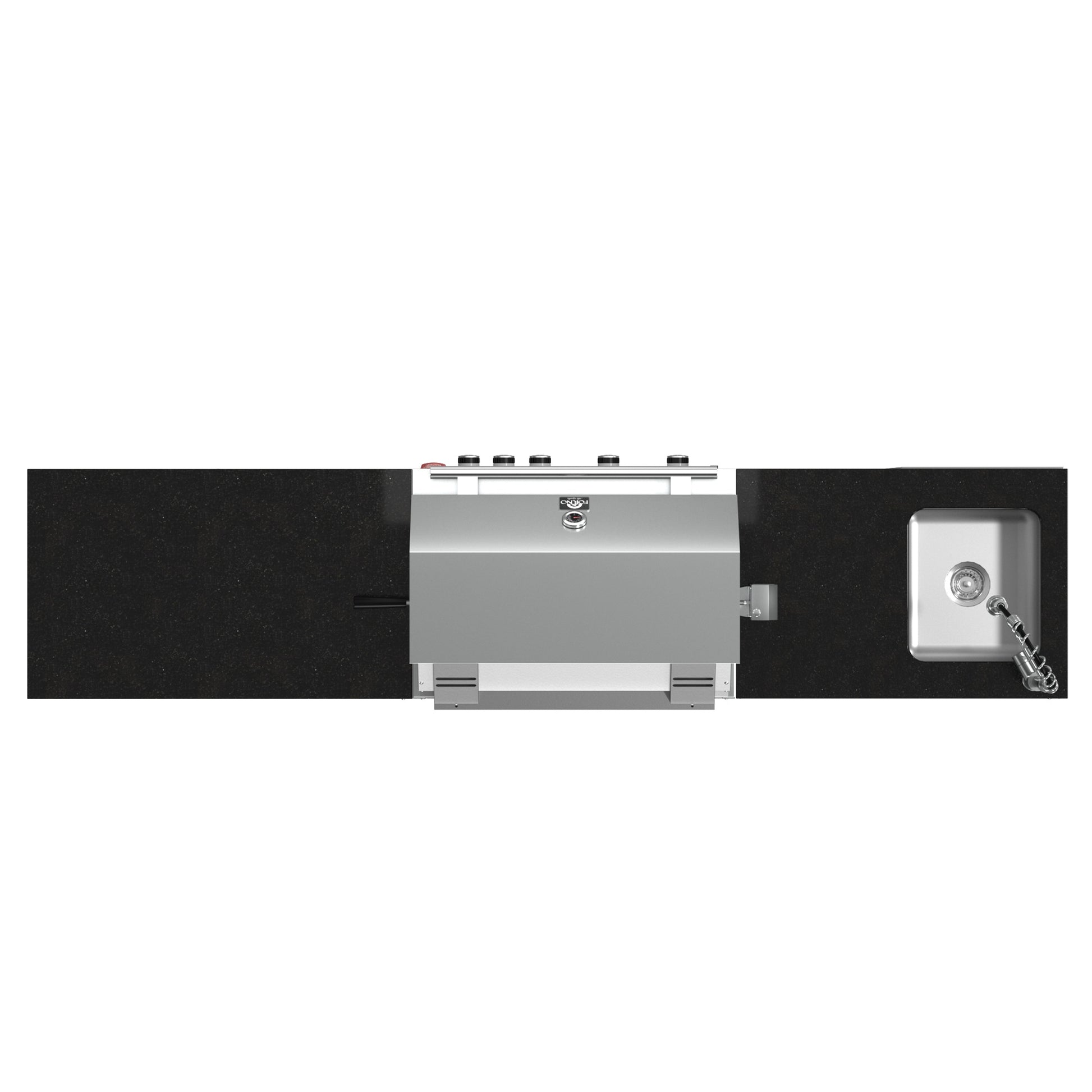 FORNO Bulnes 30-Inch BBQ, 60,000 BTU, 3 Burners with Sear & Rotisserie Infrared Burners, Stainless Steel Outdoor Kitchen with 1.8 cu.ft. Beverage Center & Black Granite Countertops - Forno Appliances