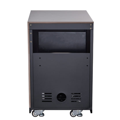 Forno Rimini Outdoor Kitchen 30" BBQ 62,600 BTU, 3 Burners with Sear & Rotisserie, 2.4 cu.ft. Beverage Center, Stainless Steel Sink, Black Cabinets & Gray Sintered Stone Countertop - Forno Appliances