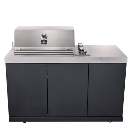Forno Rimini Outdoor Kitchen: 30" BBQ 62,600 BTU, 4.8 cu.ft. Refrigerators, White Countertops - Forno Appliances