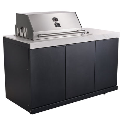 Forno Rimini Outdoor Kitchen: 30" BBQ 62,600 BTU, 4.8 cu.ft. Refrigerators, White Countertops - Forno Appliances