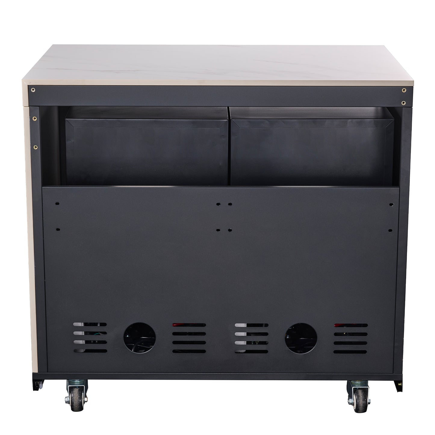 Forno Rimini Outdoor Kitchen: 30" BBQ 62,600 BTU, 4.8 cu.ft. Refrigerators, White Countertops - Forno Appliances