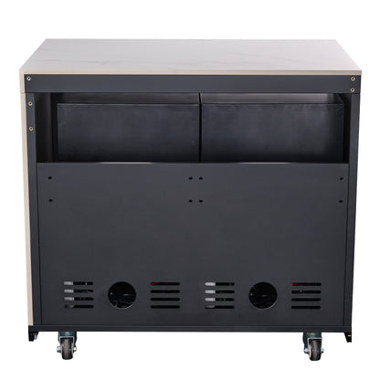 Forno Rimini Outdoor Kitchen: 30" BBQ 62,600 BTU, 4.8 cu.ft. Refrigerators, White Countertops - Forno Appliances