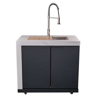 Forno Rimini Outdoor Kitchen: 30" BBQ 62,600 BTU, 4.8 cu.ft. Refrigerators, White Countertops - Forno Appliances