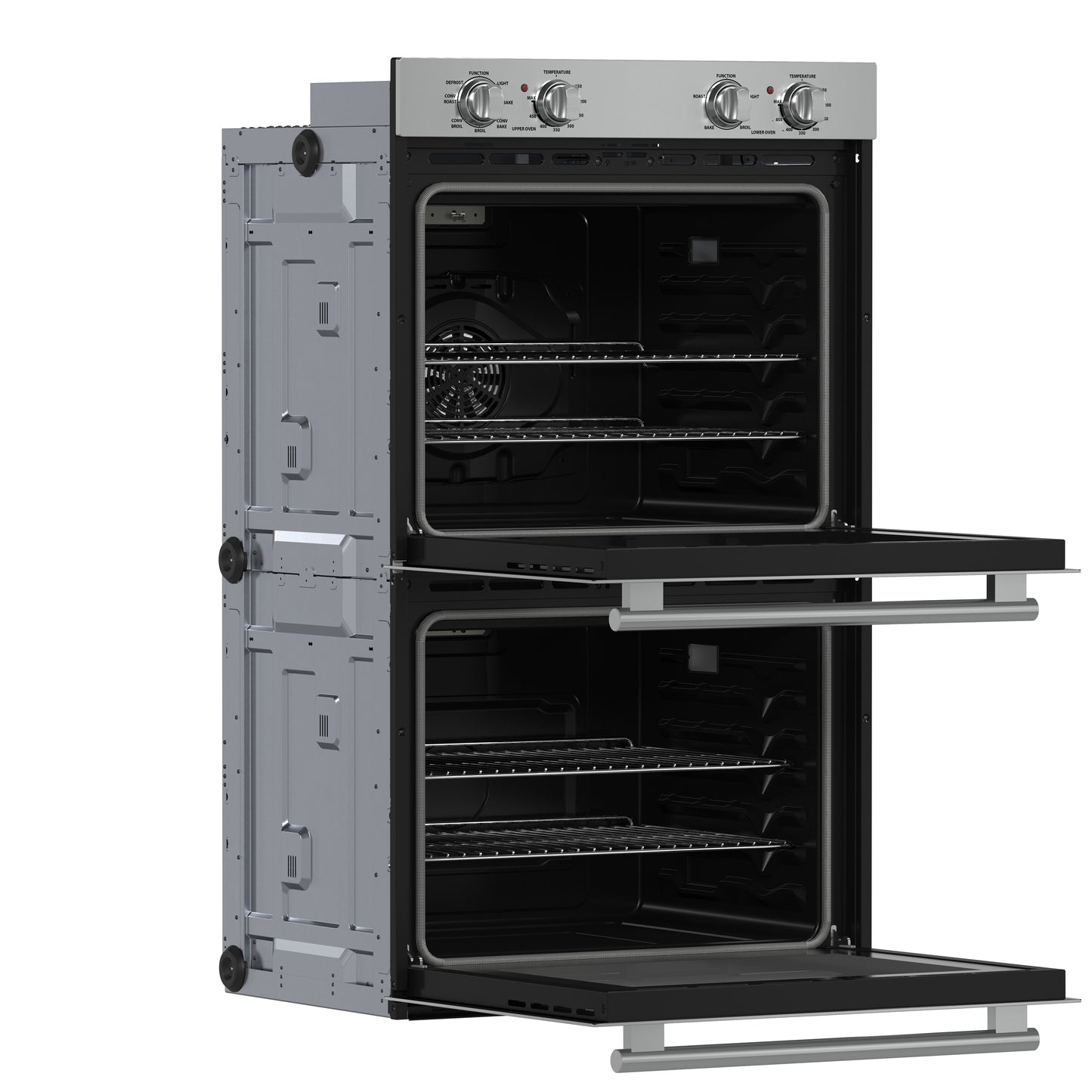 Forno Vomero 30-Inch Double Wall Oven, Stainless Steel, 10 cu.ft Total Capacity, 7100W Convection, Mechanical Controls, Self-Cleaning Function - Forno Appliances