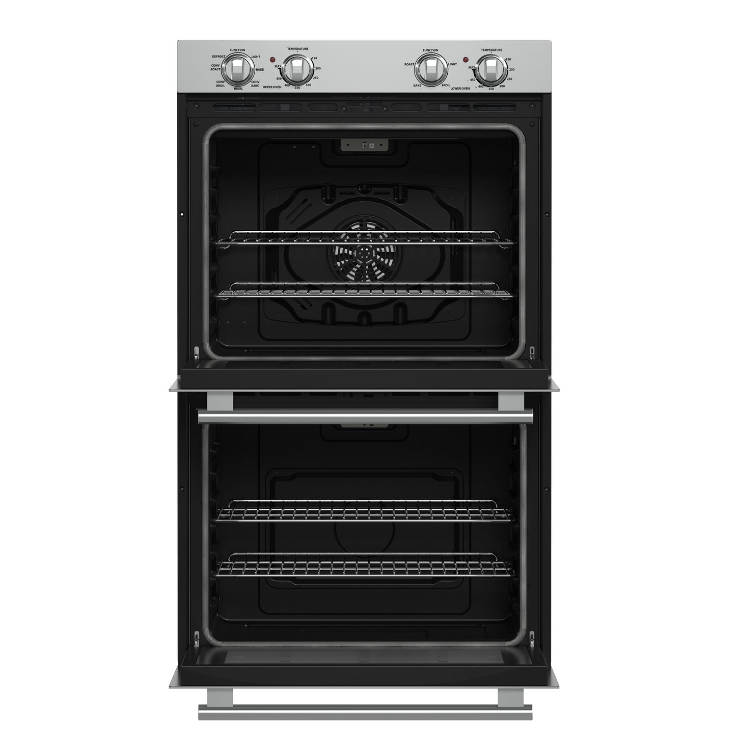 Forno Vomero 30-Inch Double Wall Oven, Stainless Steel, 10 cu.ft Total Capacity, 7100W Convection, Mechanical Controls, Self-Cleaning Function - Forno Appliances