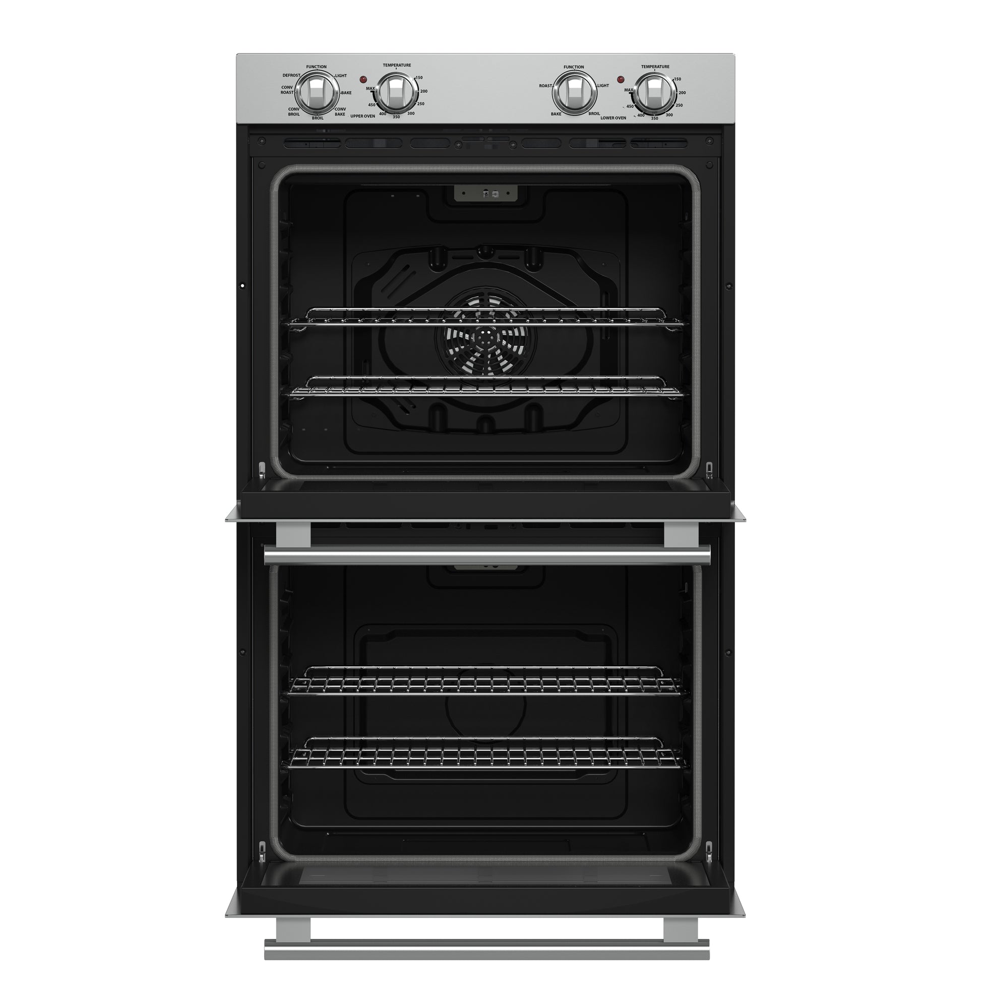 Forno Vomero 30-Inch Double Wall Oven, Stainless Steel, 10 cu.ft Total Capacity, 7100W Convection, Mechanical Controls, Self-Cleaning Function - Forno Appliances