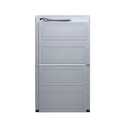 Forno Asti 30-Inch Double Electric Wall Oven with Upper French Doors in White & Antique Brass, 7.36 cu. ft. Dual True Convection, 7,200W, Air Fry, Sous Vide, Self-Clean - Forno Appliances