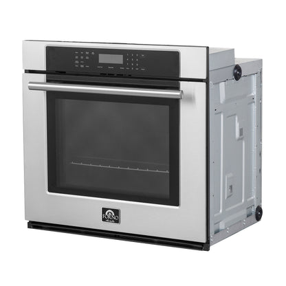 Forno Villarosa 30-Inch Electric Wall Oven, Stainless Steel, 5.0 cu.ft Capacity, Air Fry, Steam Cleaning, Glass Touch Controls - Forno Appliances