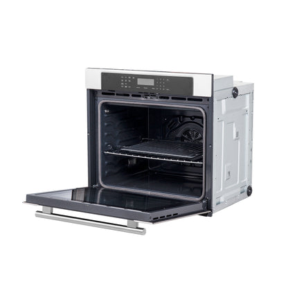 Forno Villarosa 30-Inch Electric Wall Oven, Stainless Steel, 5.0 cu.ft Capacity, Air Fry, Steam Cleaning, Glass Touch Controls - Forno Appliances