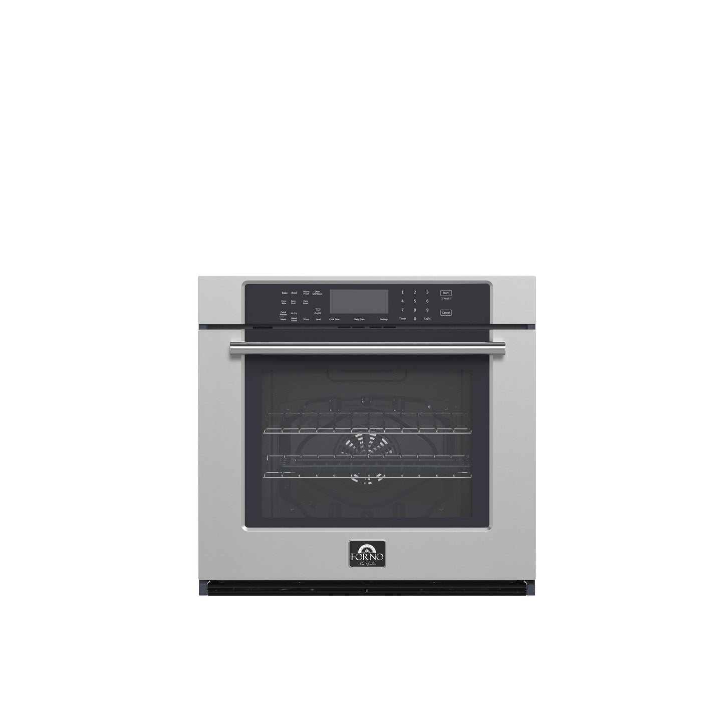 Forno Villarosa 30-Inch Electric Wall Oven, Stainless Steel, 5.0 cu.ft Capacity, Air Fry, Steam Cleaning, Glass Touch Controls - Forno Appliances